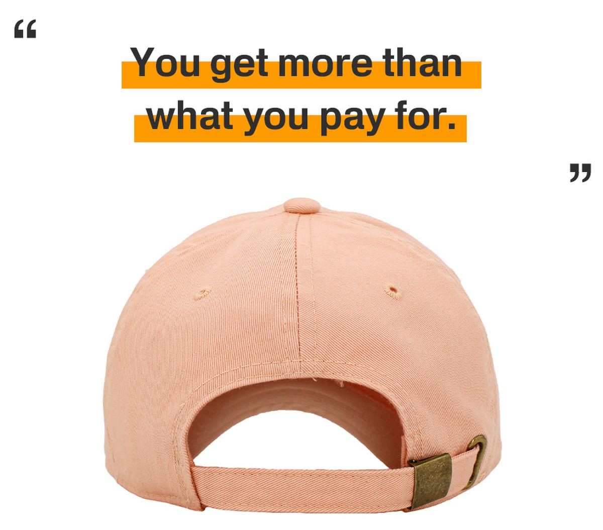 Peach Low Profile Baseball Caps Back View